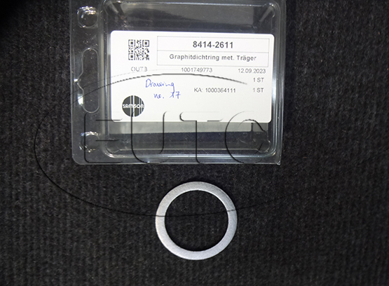 Graphite seal with metal core - Drawing no. 17 Spare parts 3241-DN20