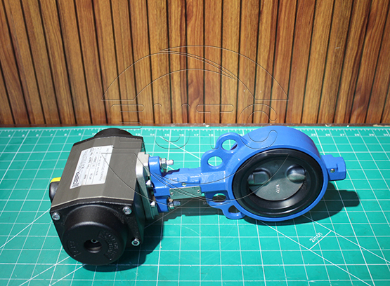 Pneum. Operated butterfly valve